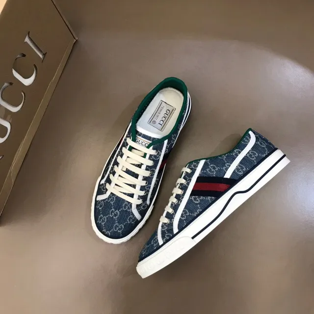 Gucci Tennis 1977 GG Monogram Denim Web Stripe Lifestyle Sneakers 8