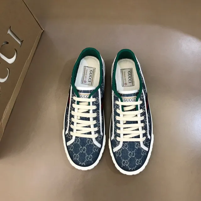 Gucci Tennis 1977 GG Monogram Denim Web Stripe Lifestyle Sneakers 9