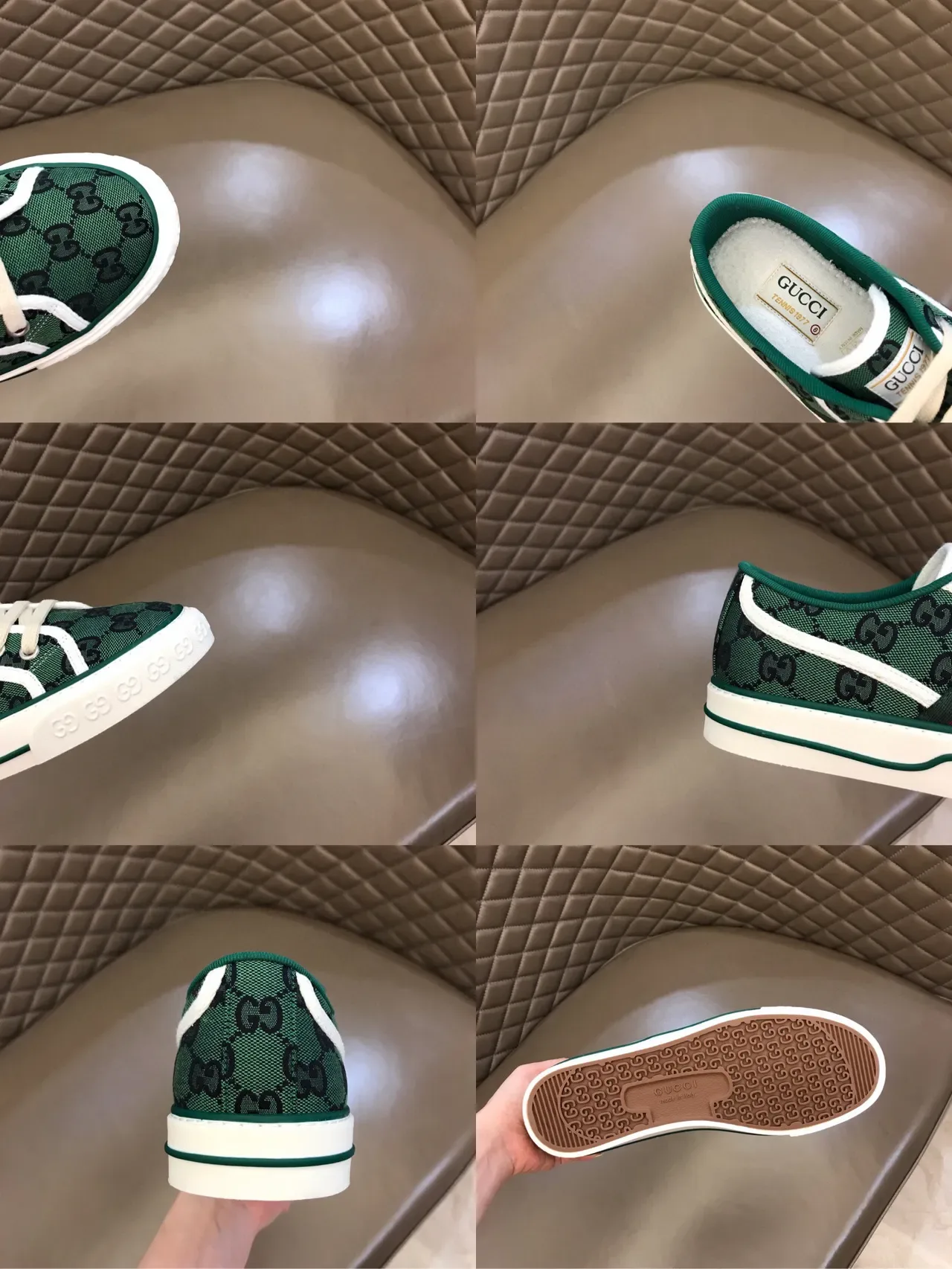 Gucci Tennis 1977 Green GG Supreme Canvas Lifestyle Sneakers 3