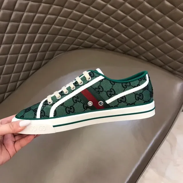 Gucci Tennis 1977 Green GG Supreme Canvas Lifestyle Sneakers 4