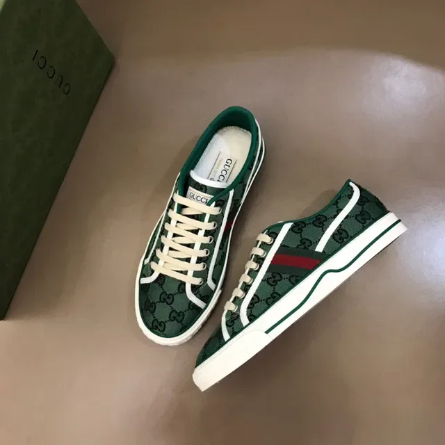Gucci Tennis 1977 Green GG Supreme Canvas Lifestyle Sneakers 9