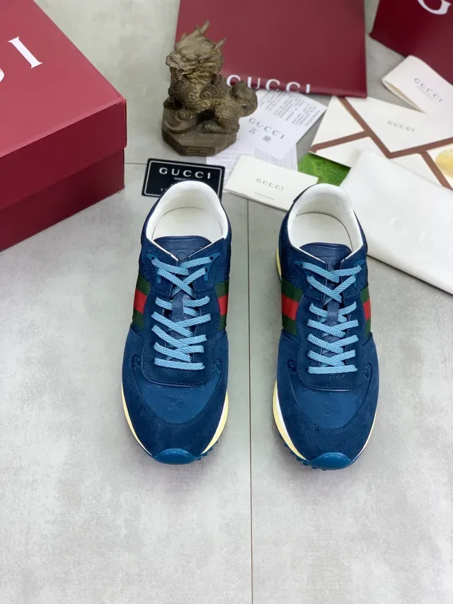 Gucci Tennis 1977 Navy Suede Web Stripe Lifestyle Sneakers 5