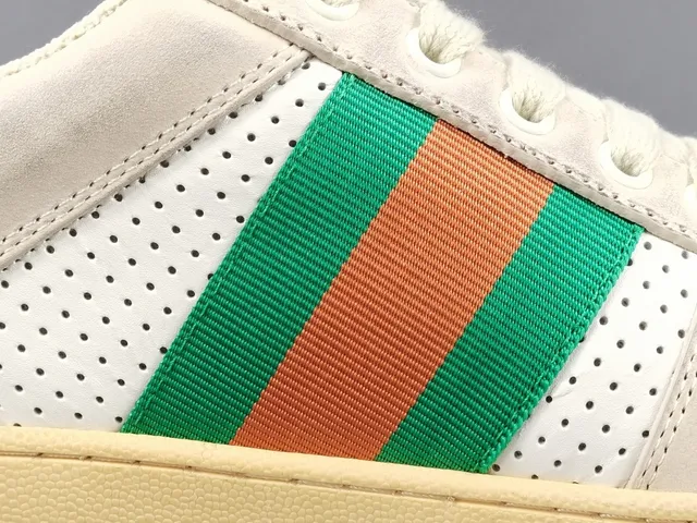 Gucci Tennis 1977 Off-White Green Orange Web Stripe Lifestyle Sneakers 4