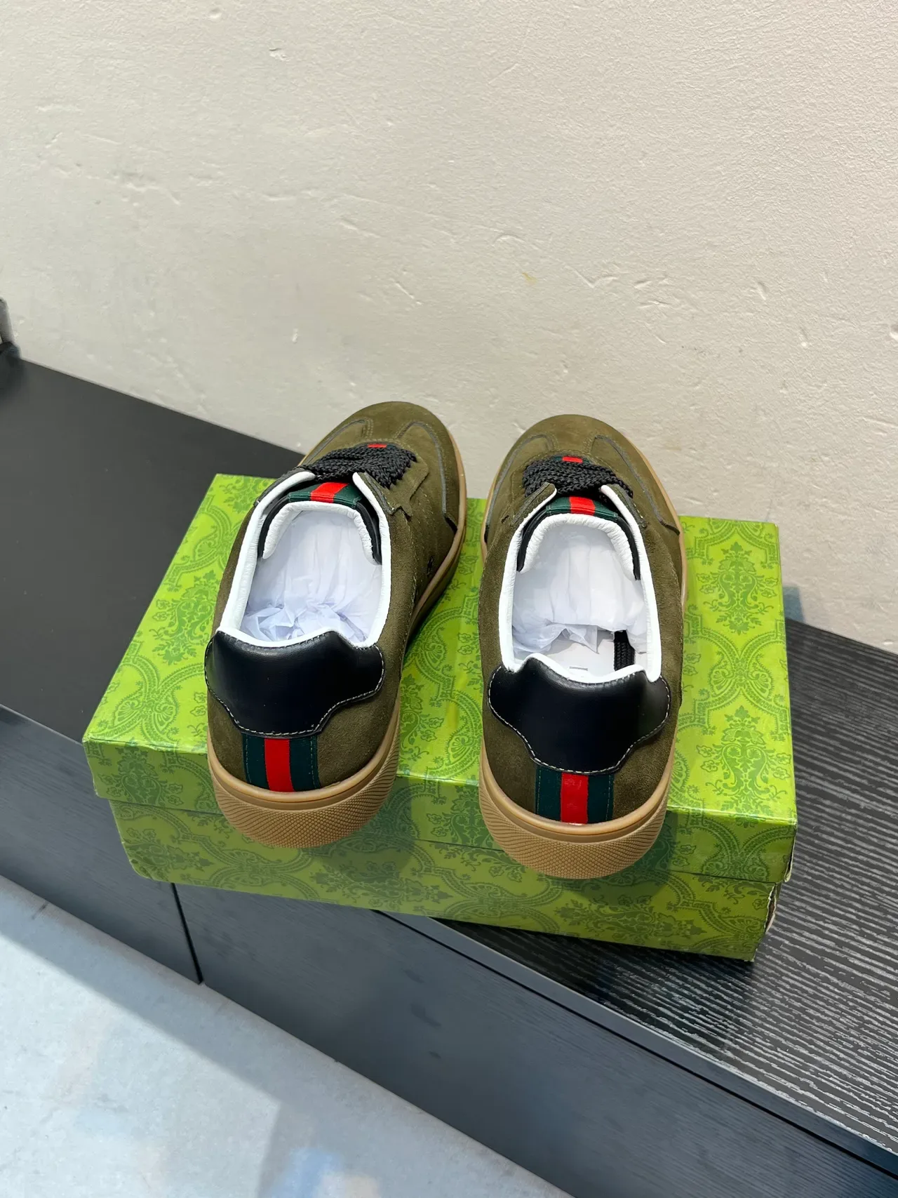 Gucci Tennis 1977 Olive Green Suede Lifestyle Sneakers 8