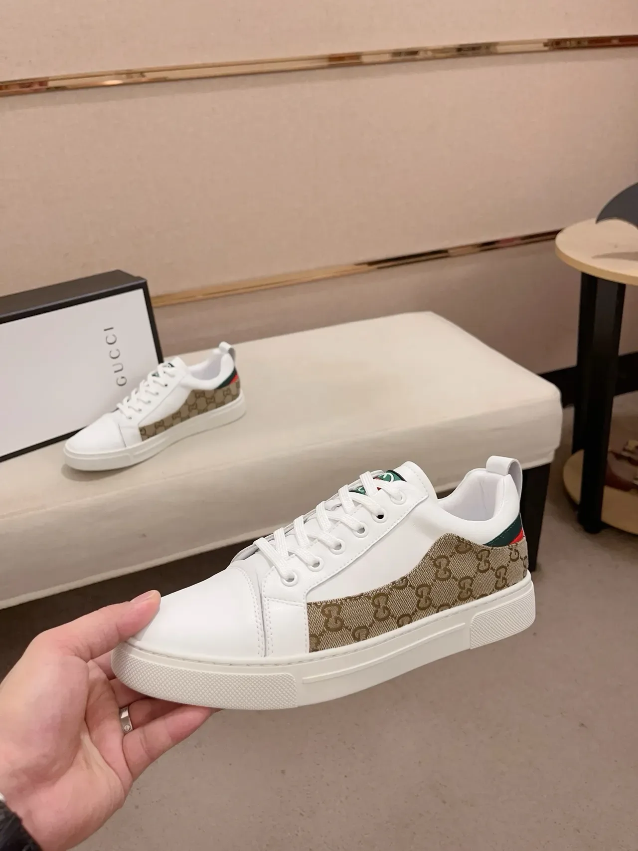 Gucci Tennis 1977 White Beige Green Red Lifestyle Sneakers 3