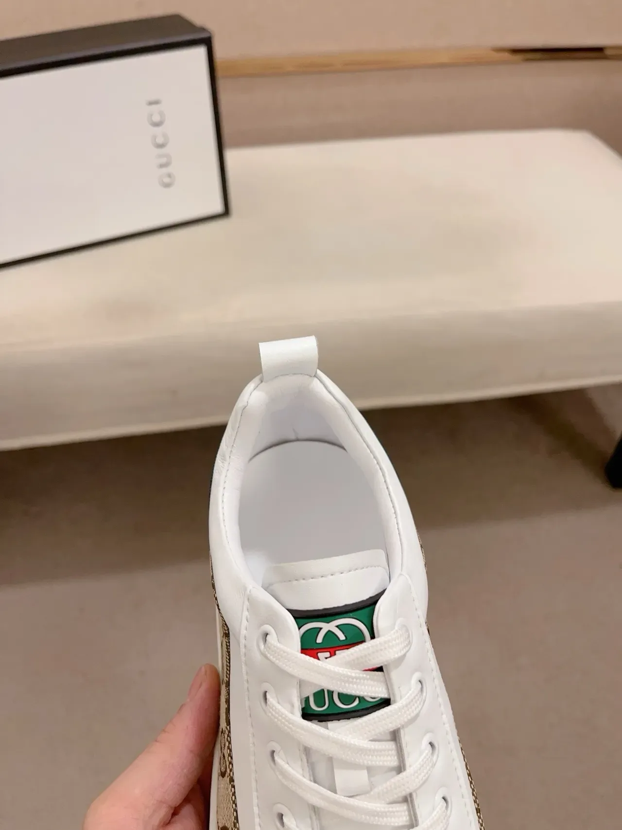 Gucci Tennis 1977 White Beige Green Red Lifestyle Sneakers 6
