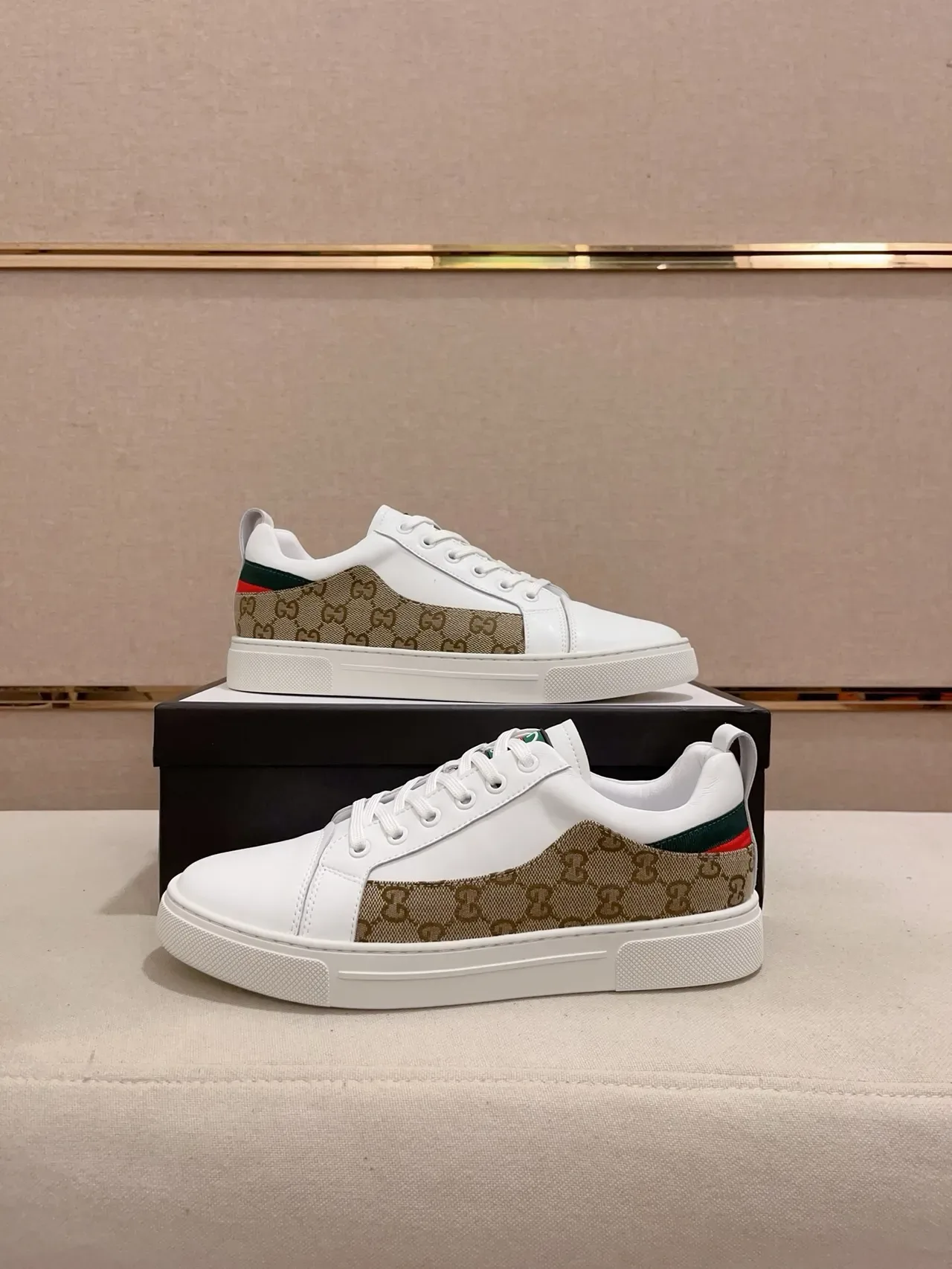 Gucci Tennis 1977 White Beige Green Red Lifestyle Sneakers 7