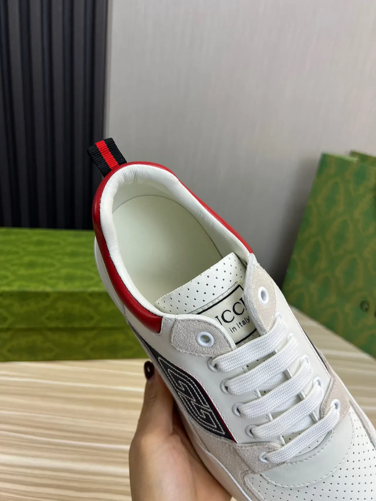 Gucci Tennis 1977 White Beige Navy Red Lifestyle Sneakers 6