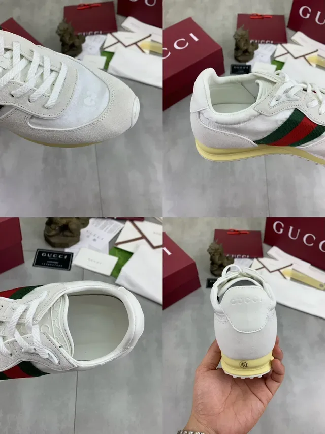 Gucci Tennis 1977 White Green Red Web Lifestyle Sneakers 2