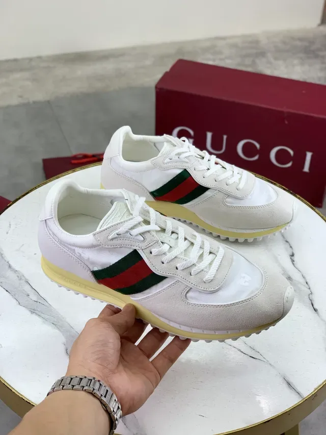 Gucci Tennis 1977 White Green Red Web Lifestyle Sneakers 4