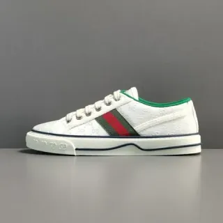 Gucci Tennis 1977 White Green Red Web Stripe Lifestyle Sneakers