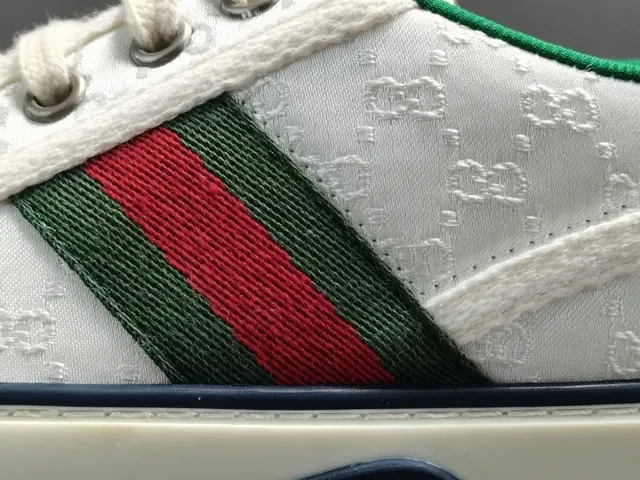 Gucci Tennis 1977 White Green Red Web Stripe Lifestyle Sneakers 5