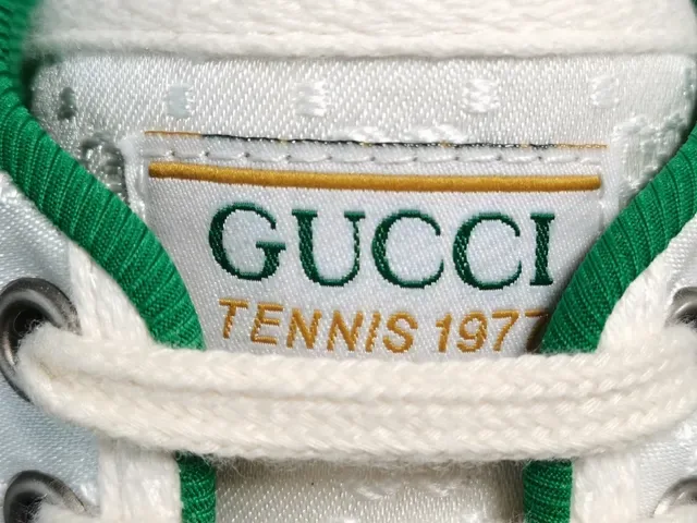 Gucci Tennis 1977 White Green Red Web Stripe Lifestyle Sneakers 6