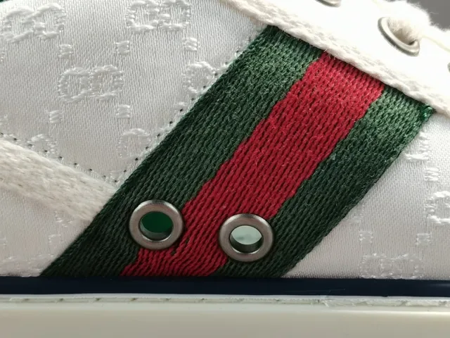 Gucci Tennis 1977 White Green Red Web Stripe Lifestyle Sneakers 7