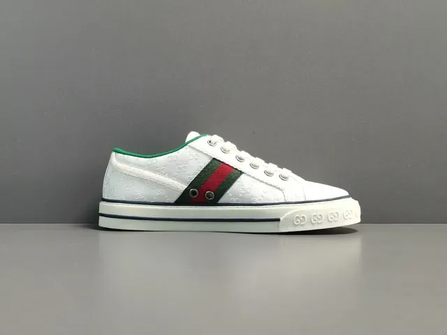 Gucci Tennis 1977 White Green Red Web Stripe Lifestyle Sneakers 13