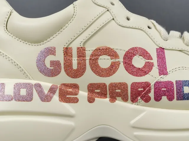 Gucci White Pink Sole Leather Upper Chunky Sneakers 6