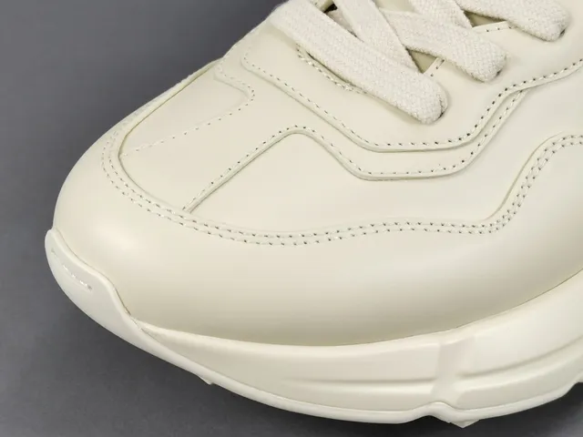 Gucci White Pink Sole Leather Upper Chunky Sneakers 9