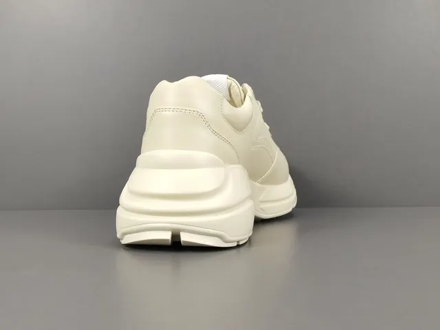 Gucci White Pink Sole Leather Upper Chunky Sneakers 14