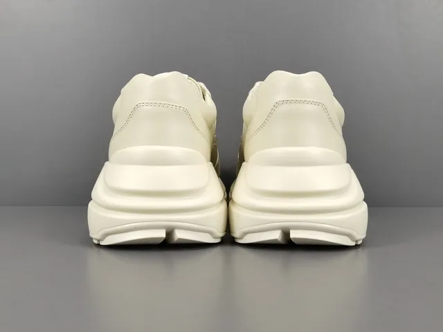 Gucci White Pink Sole Leather Upper Chunky Sneakers 17