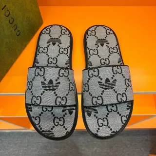 Gucci x Adidas GG Monogram Jacquard Slide Slippers