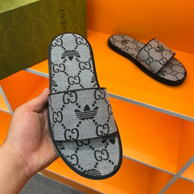 Gucci x Adidas GG Monogram Jacquard Slide Slippers 2