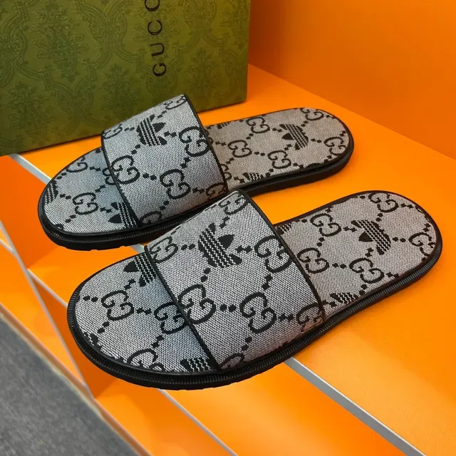 Gucci x Adidas GG Monogram Jacquard Slide Slippers 7