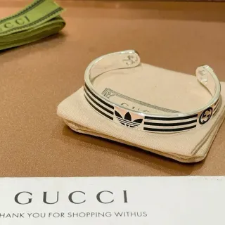 Gucci x Adidas Logo Stripe Cuff Bracelet