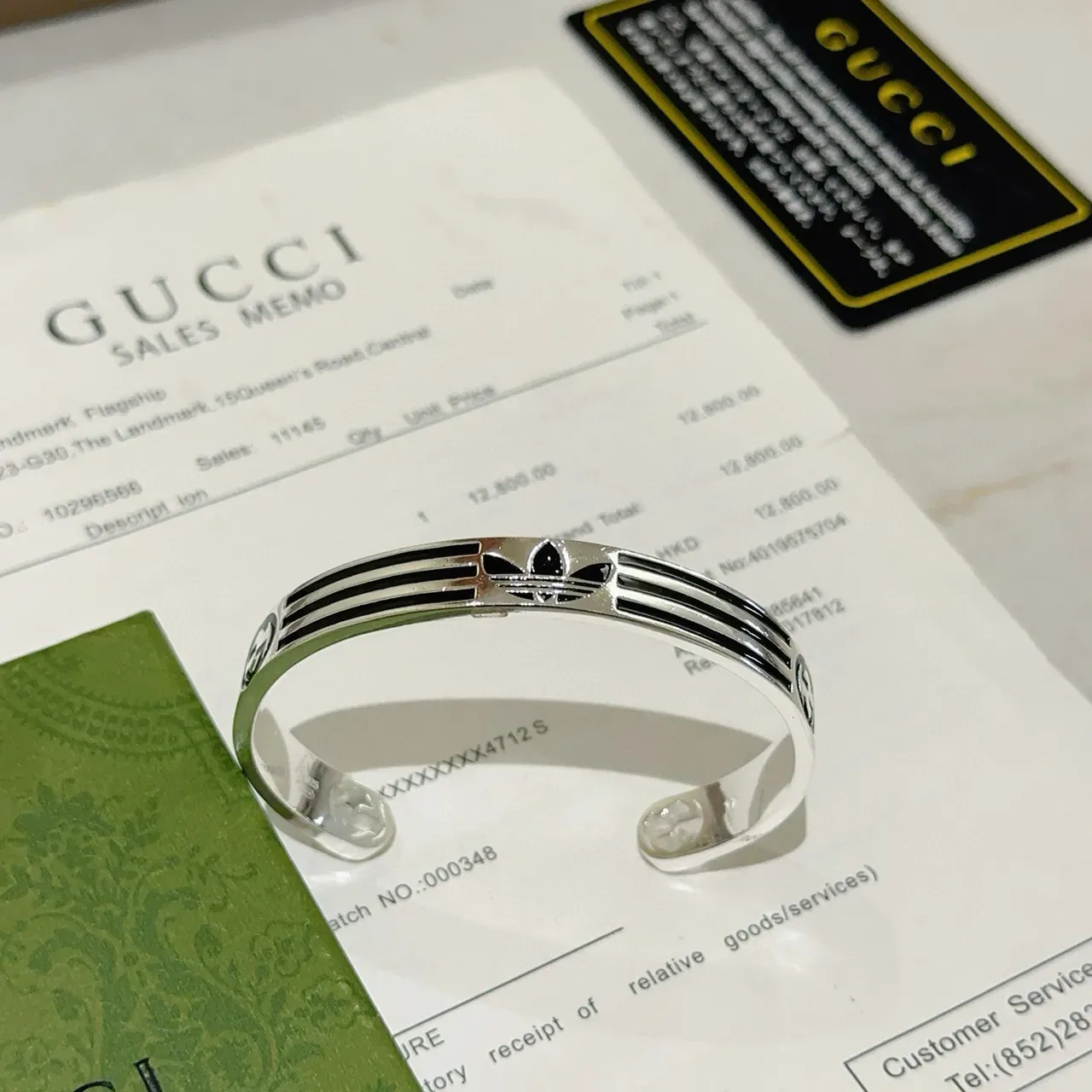 Gucci x Adidas Logo Stripe Cuff Bracelet 2