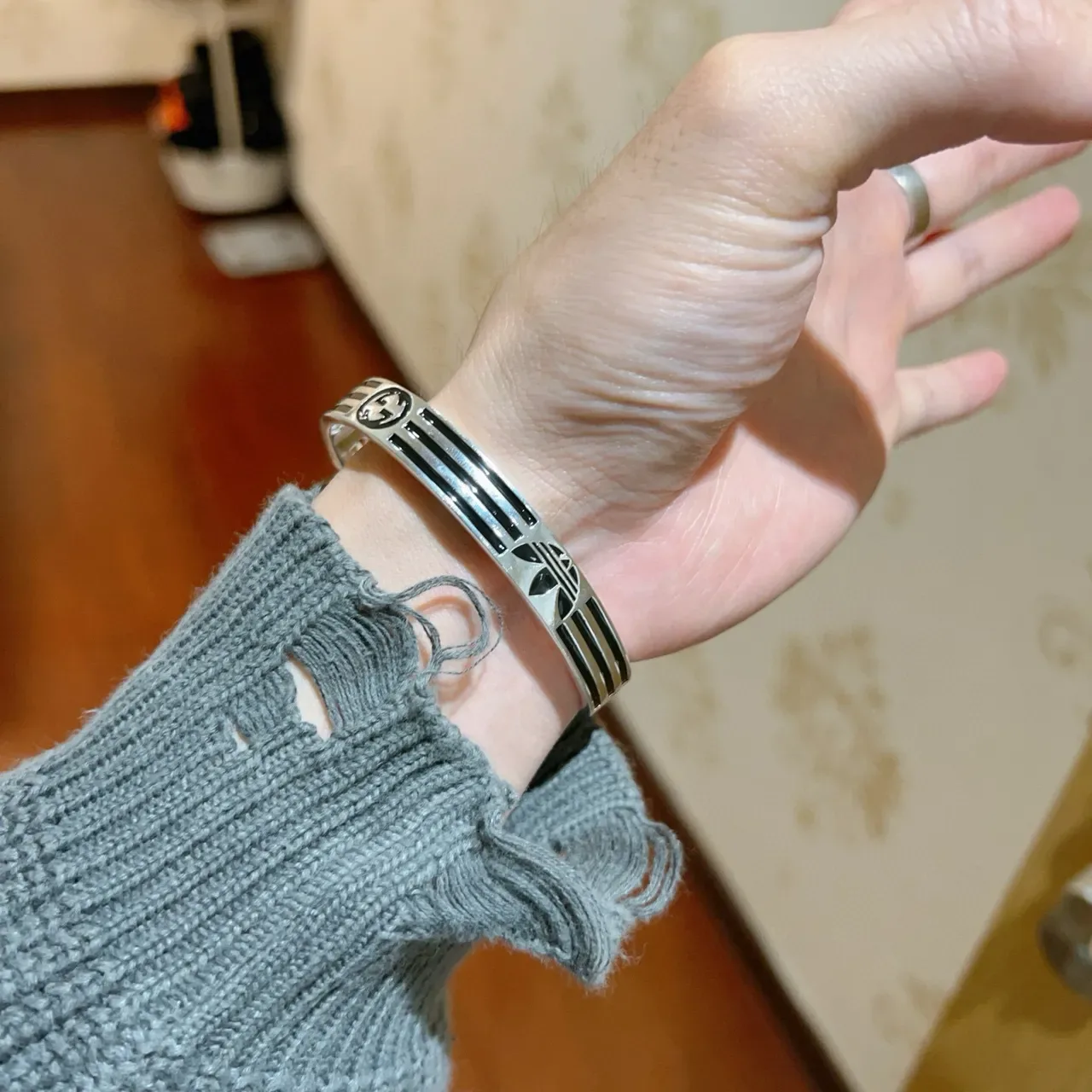 Gucci x Adidas Logo Stripe Cuff Bracelet 7