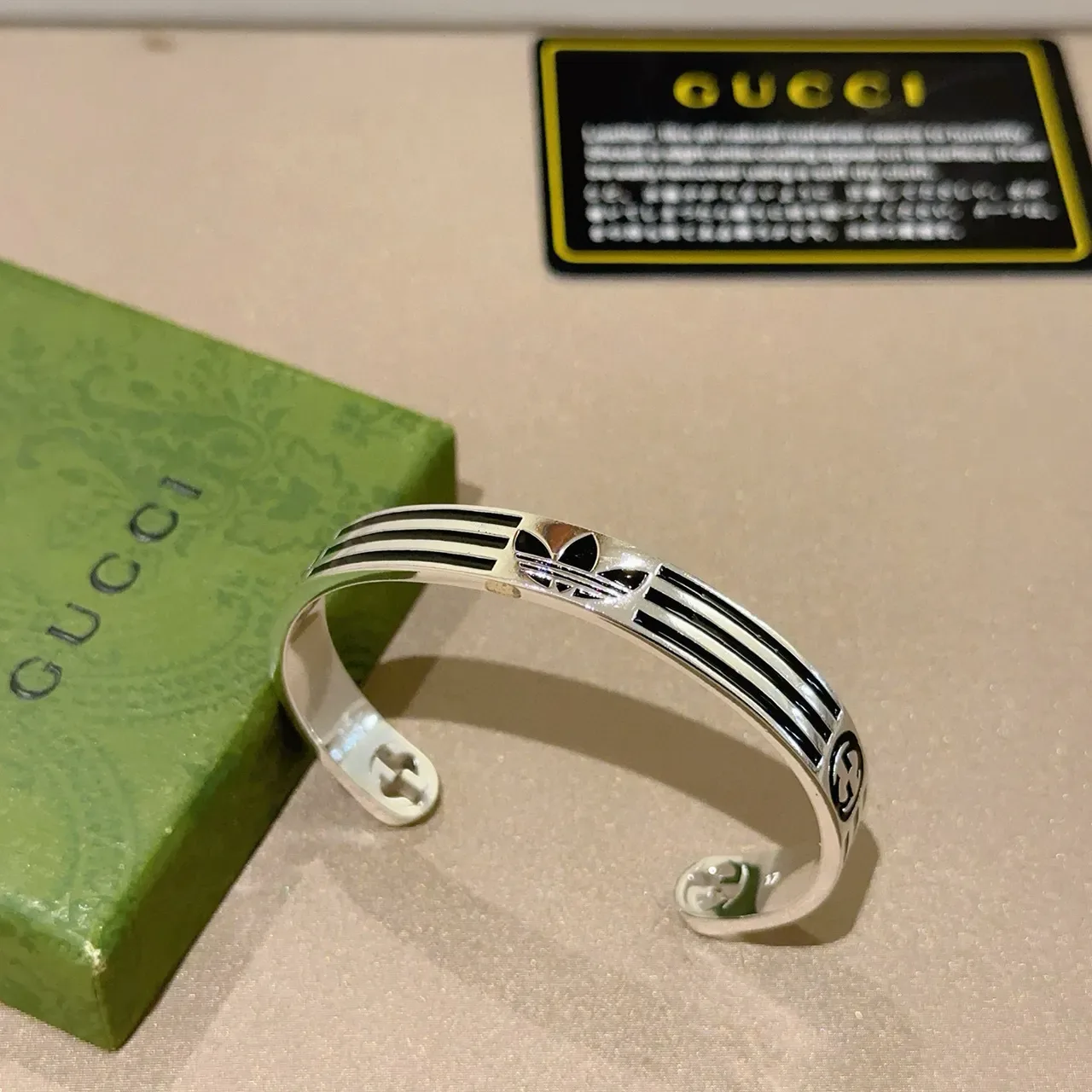 Gucci x Adidas Logo Stripe Cuff Bracelet 9