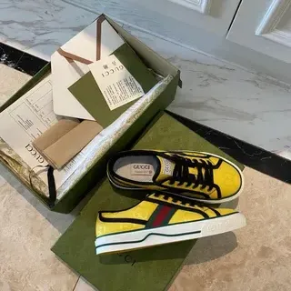 Gucci Yellow Web Stripe Lifestyle Sneakers