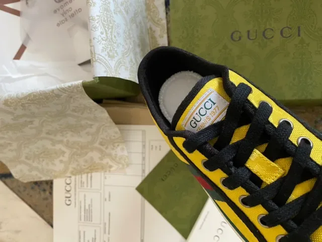 Gucci Yellow Web Stripe Lifestyle Sneakers 6