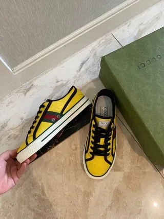 Gucci Yellow Web Stripe Lifestyle Sneakers 7