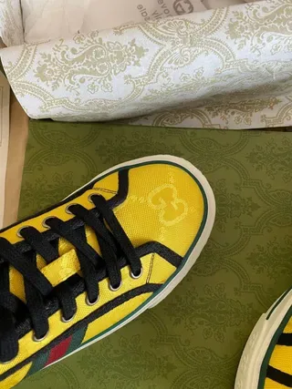 Gucci Yellow Web Stripe Lifestyle Sneakers 8