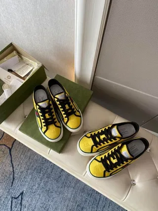 Gucci Yellow Web Stripe Lifestyle Sneakers 9