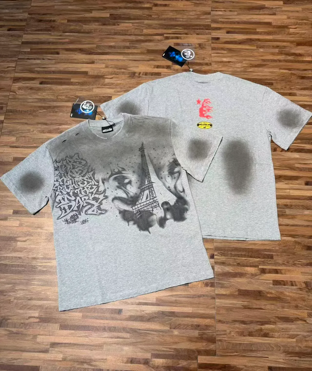 Hellstar Distressed Graphic Print Oversized T-Shirt 3