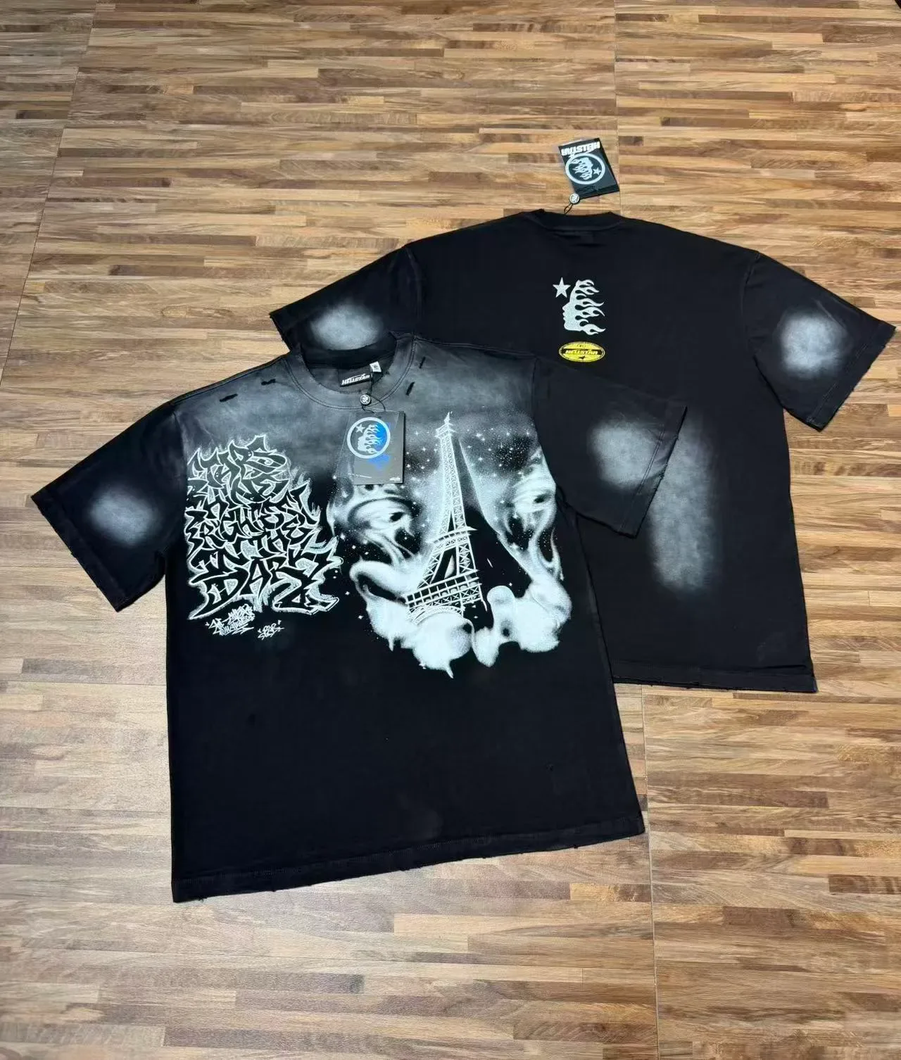 Hellstar Distressed Graphic Print Oversized T-Shirt 6