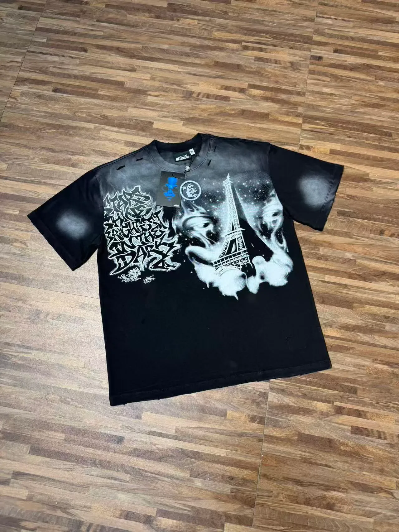 Hellstar Distressed Graphic Print Oversized T-Shirt 7