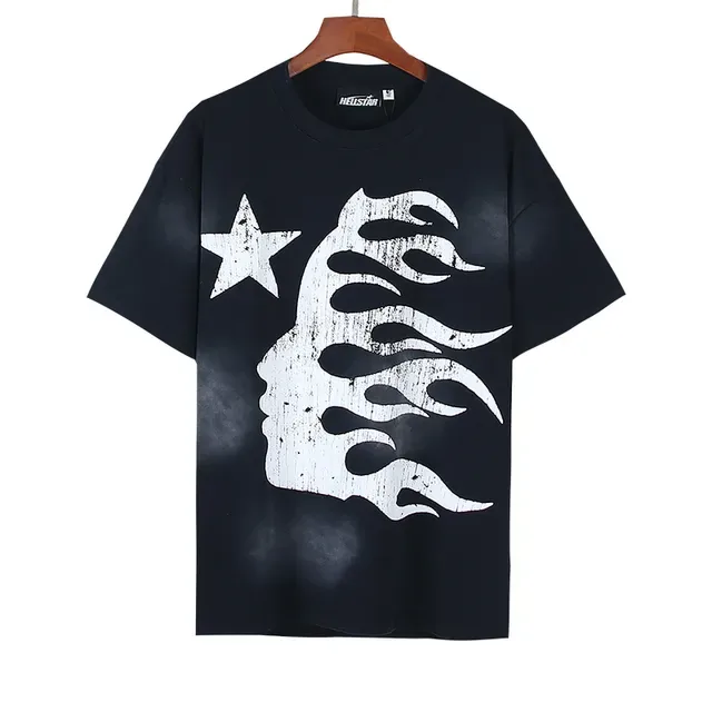 Hellstar Flame Profile Distressed Print Oversized T-Shirt 5