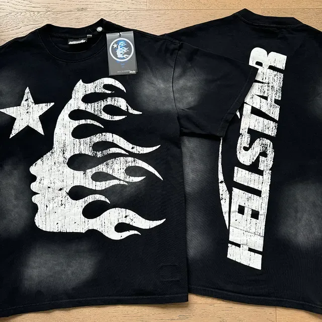 Hellstar Flame Profile Distressed Print Oversized T-Shirt 7