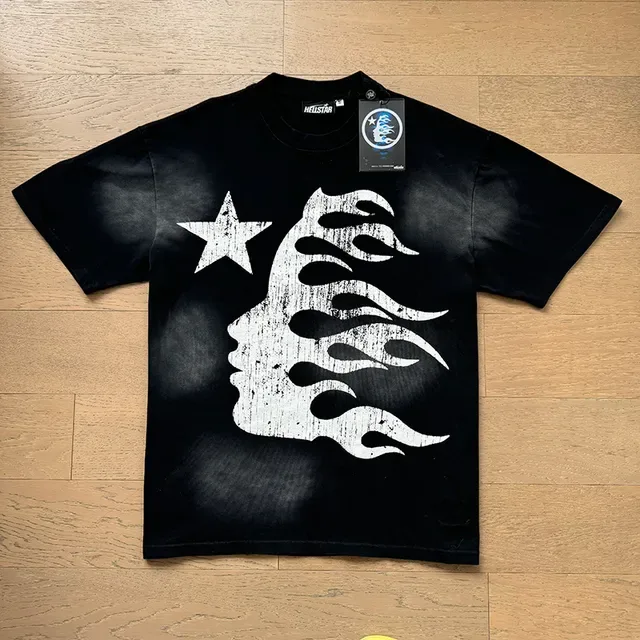 Hellstar Flame Profile Distressed Print Oversized T-Shirt 8