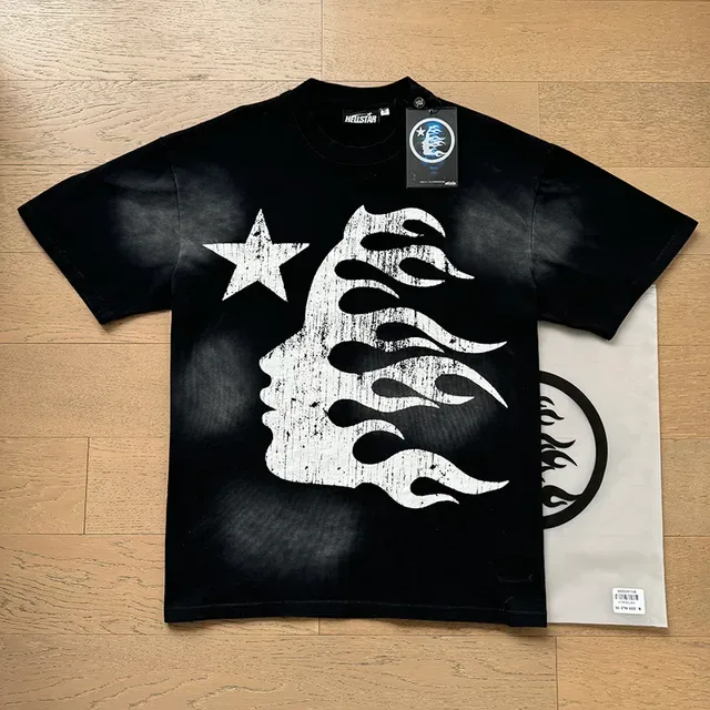 Hellstar Flame Profile Distressed Print Oversized T-Shirt 9