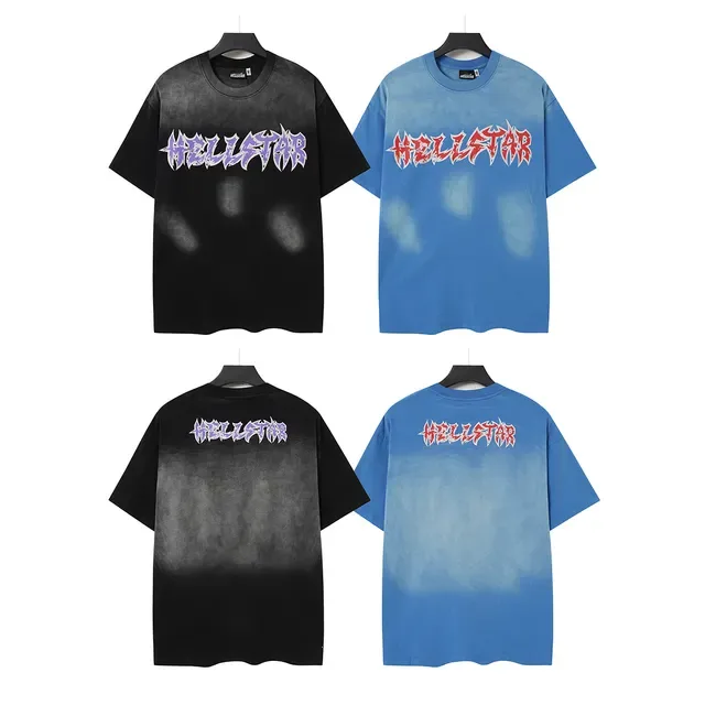 Camiseta oversized Hellstar con estampado gráfico de salpicaduras de lejía 2
