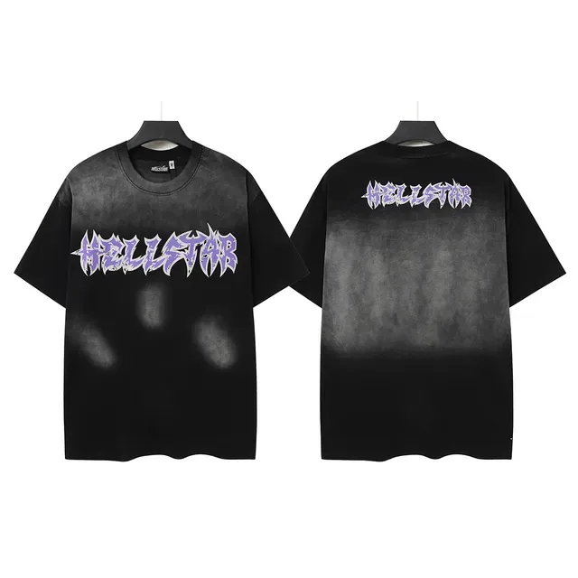 Camiseta oversized Hellstar con estampado gráfico de salpicaduras de lejía 3