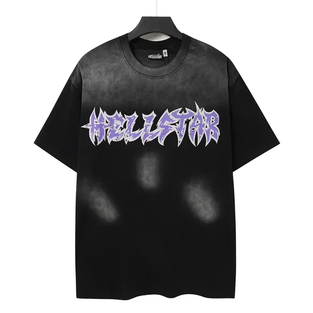 Camiseta oversized Hellstar con estampado gráfico de salpicaduras de lejía 4