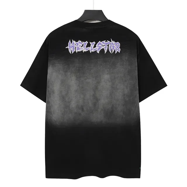 Camiseta oversized Hellstar con estampado gráfico de salpicaduras de lejía 5