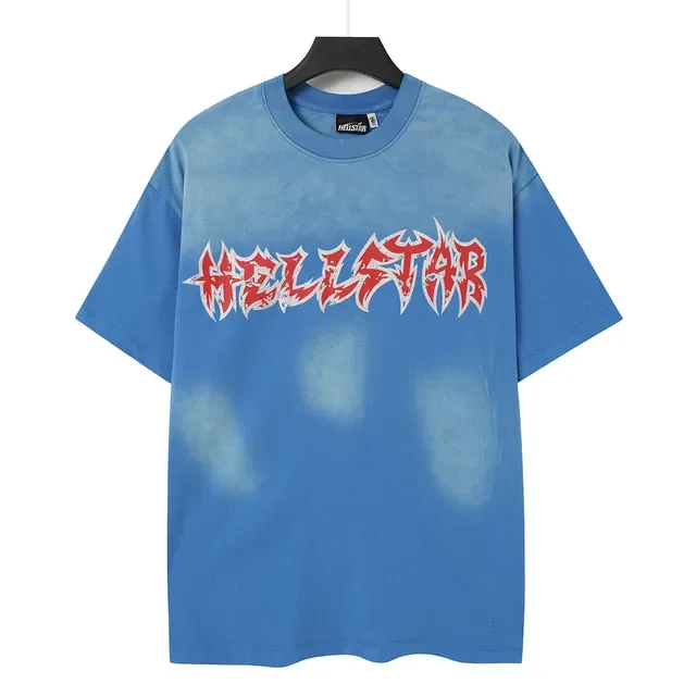 Camiseta oversized Hellstar con estampado gráfico de salpicaduras de lejía 6