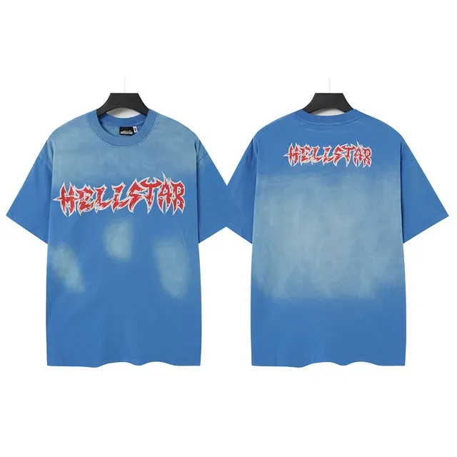 Camiseta oversized Hellstar con estampado gráfico de salpicaduras de lejía 7