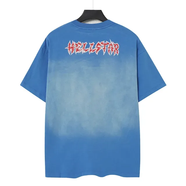 Camiseta oversized Hellstar con estampado gráfico de salpicaduras de lejía 8