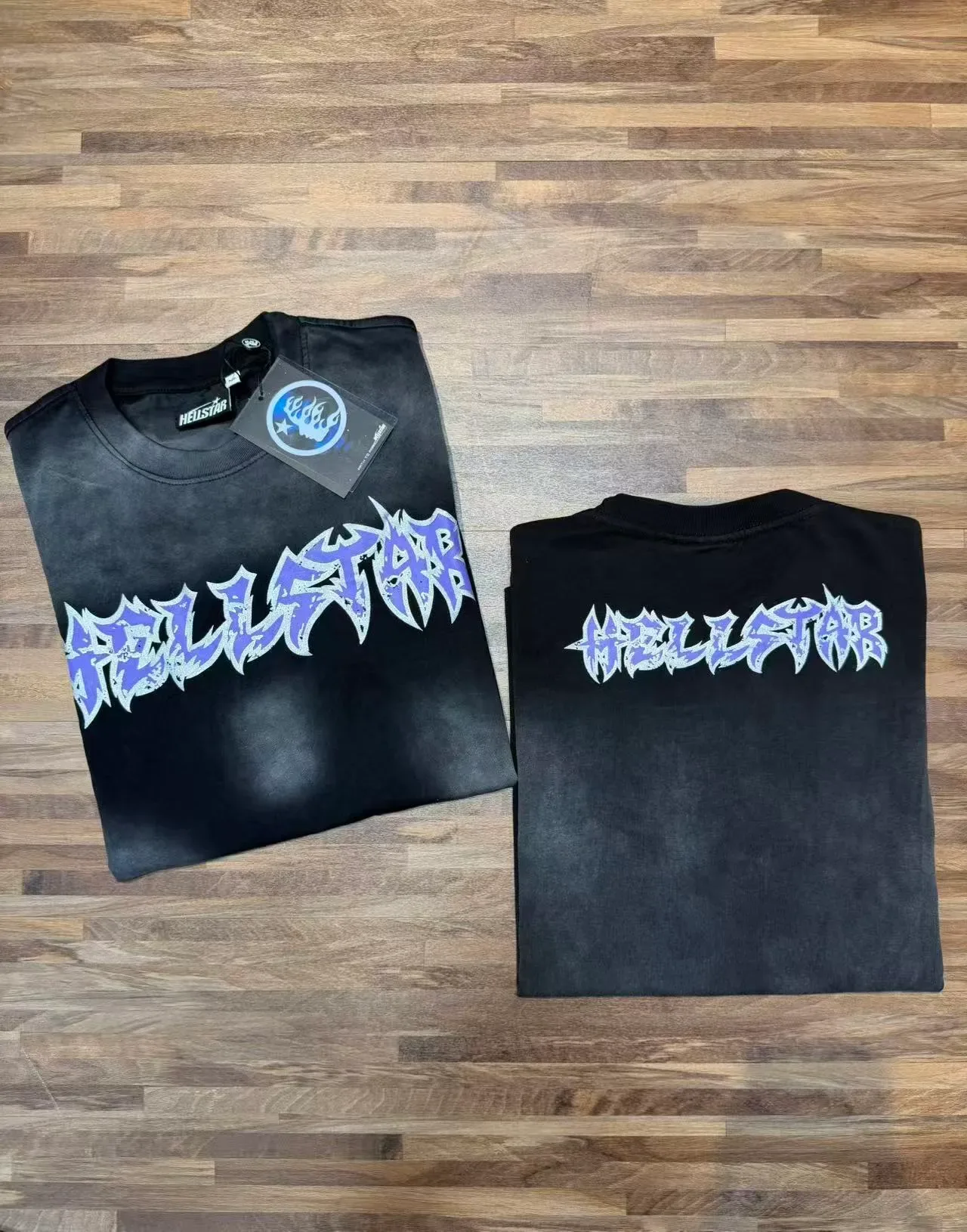 Camiseta oversized Hellstar con estampado gráfico de salpicaduras de lejía 17